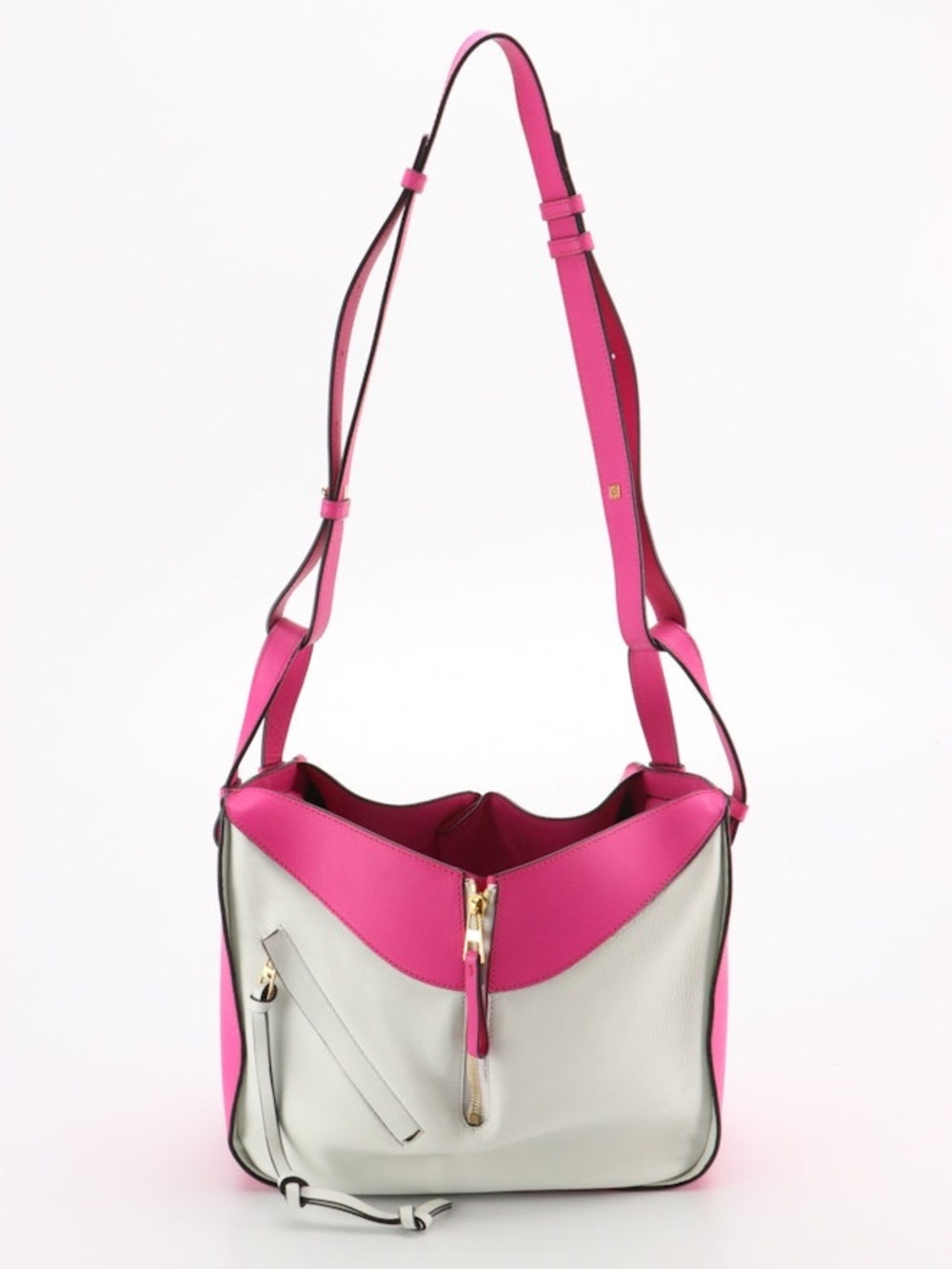Loewe Hammock Bag Bicolor Classic Calfskin Leather Pink White